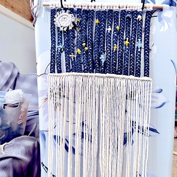 NEW @SouL_EmbEllisH Handwoven Stary-Night Constellation Inspired Macramé Wall Pc - Picture 5 of 15